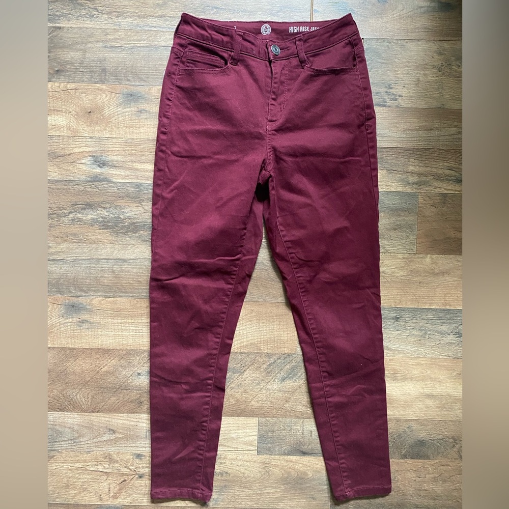 Maroon High Rise Jegging